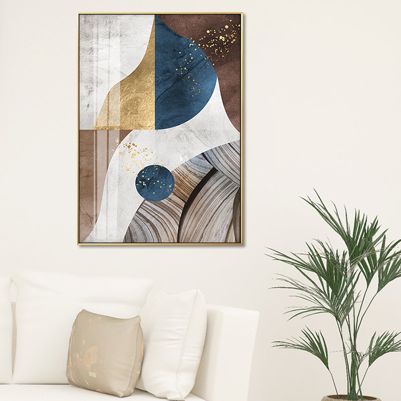 Geometry Canvas Print for Living Room Abstract Wall Art in Dark Color, Textured Clearhalo 'Arts' 'Canvas Art' 1652704