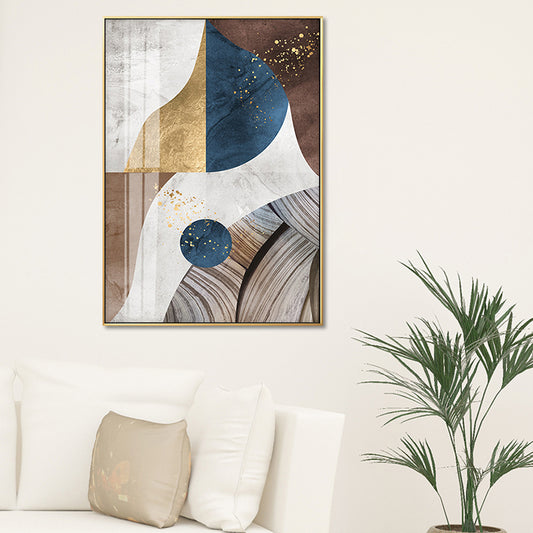 Impresión de lienzo de geometría para la sala de estar abstracta de arte de pared en color oscuro, texturizado
