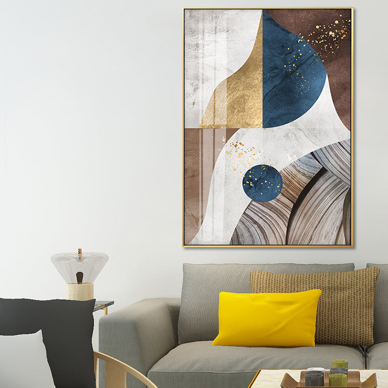 Geometry Canvas Print for Living Room Abstract Wall Art in Dark Color, Textured Clearhalo 'Arts' 'Canvas Art' 1652705