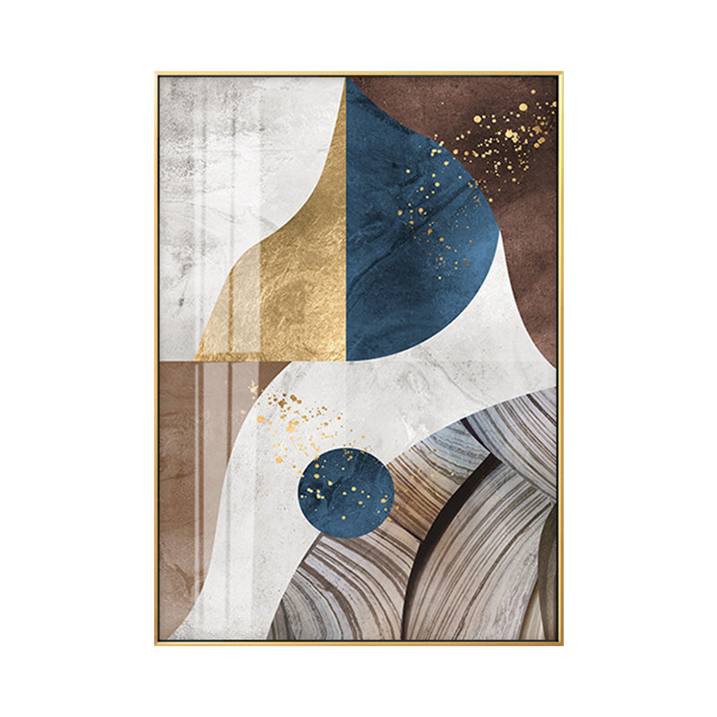 Geometry Canvas Print for Living Room Abstract Wall Art in Dark Color, Textured Clearhalo 'Arts' 'Canvas Art' 1652706
