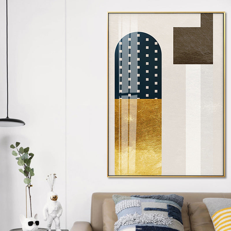 Geometry Canvas Print for Living Room Abstract Wall Art in Dark Color, Textured White Design 3 Clearhalo 'Arts' 'Canvas Art' 1652707