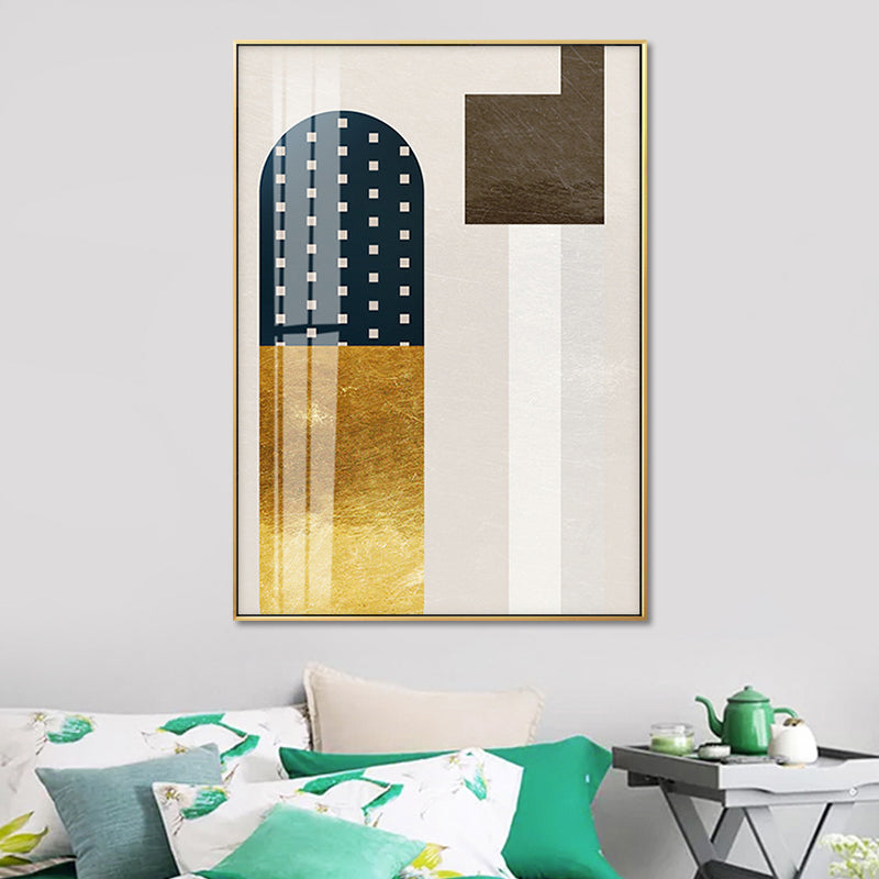 Geometry Canvas Print for Living Room Abstract Wall Art in Dark Color, Textured Clearhalo 'Arts' 'Canvas Art' 1652709