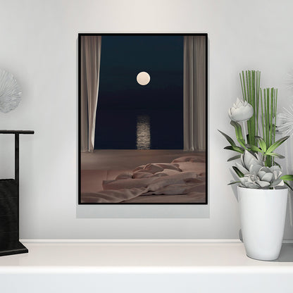 Nordic Landscape Canvas Print Pastel Color Dining Room Wall Art Decor, Multiple Sizes Black Clearhalo 'Arts' 'Canvas Art' 1652720