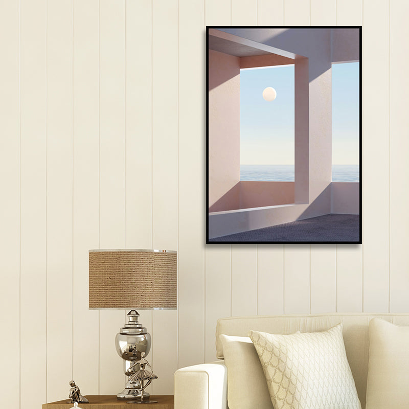 Nordic Landscape Canvas Print Pastel Color Dining Room Wall Art Decor, Multiple Sizes White Clearhalo 'Arts' 'Canvas Art' 1652730