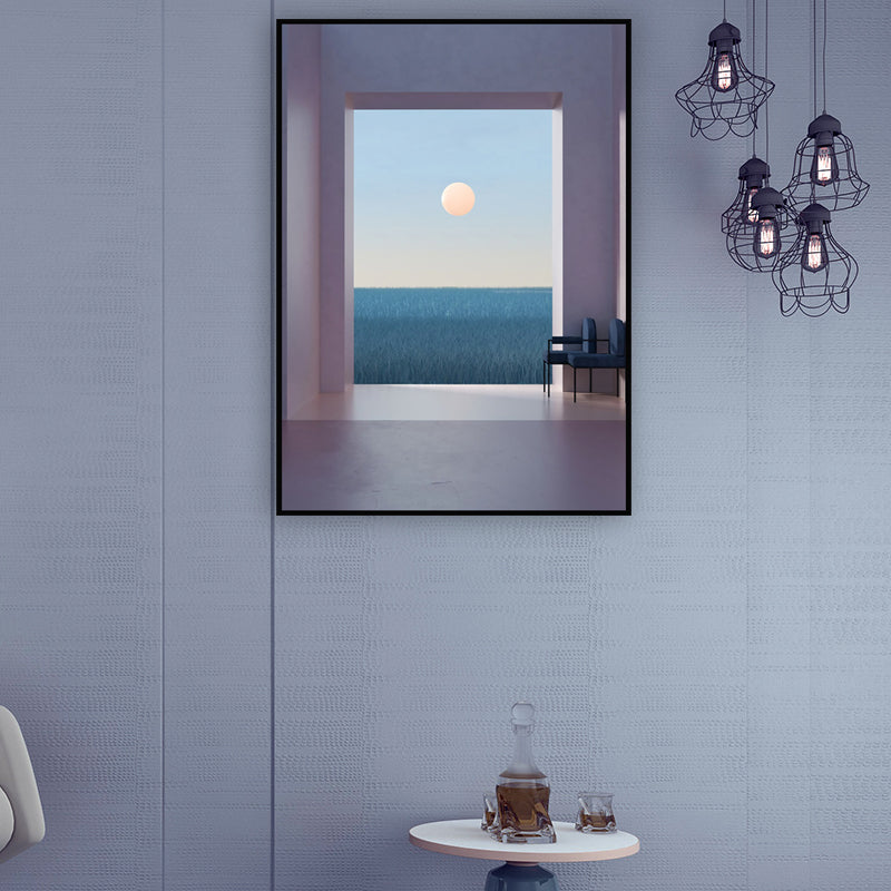 Nordic Landscape Canvas Print Pastel Color Dining Room Wall Art Decor, Multiple Sizes Blue Clearhalo 'Arts' 'Canvas Art' 1652734