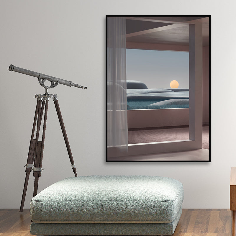 Nordic Landscape Canvas Print Pastel Color Dining Room Wall Art Decor, Multiple Sizes Grey Clearhalo 'Arts' 'Canvas Art' 1652738