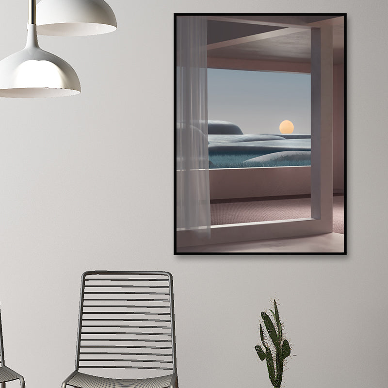 Nordic Landscape Canvas Print Pastel Color Dining Room Wall Art Decor, Multiple Sizes Clearhalo 'Arts' 'Canvas Art' 1652739