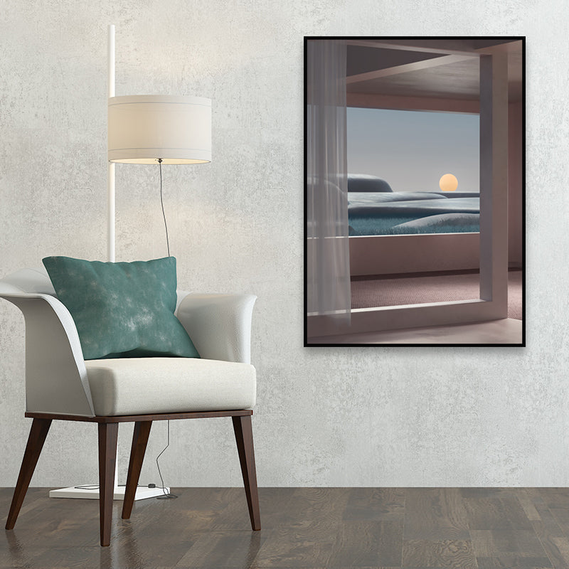 Nordic Landscape Canvas Print Pastel Color Dining Room Wall Art Decor, Multiple Sizes Clearhalo 'Arts' 'Canvas Art' 1652740