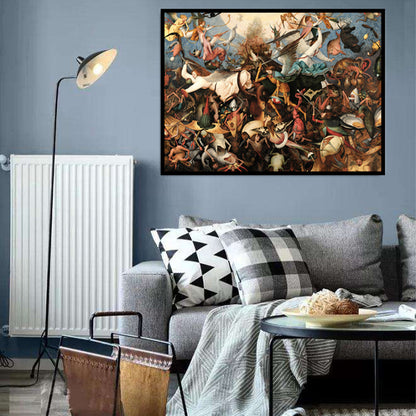 Brown Religion Canvas Bruegel Fall of the Rebel Angels Traditional Textured Wall Art Brown Clearhalo 'Arts' 'Canvas Art' 1652751