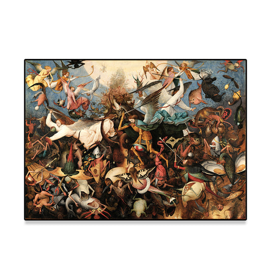 Brown Religion Canvas Bruegel Fall of the Rebel Angels Traditional Textured Wall Art - Clearhalo - 'Arts' - 'Canvas Art' - 1652754