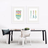 Blue Utensils Canvas Art Kitchenware Nordic Textured Wall Decoration for Dining Room Clearhalo 'Arts' 'Canvas Art' 1652768