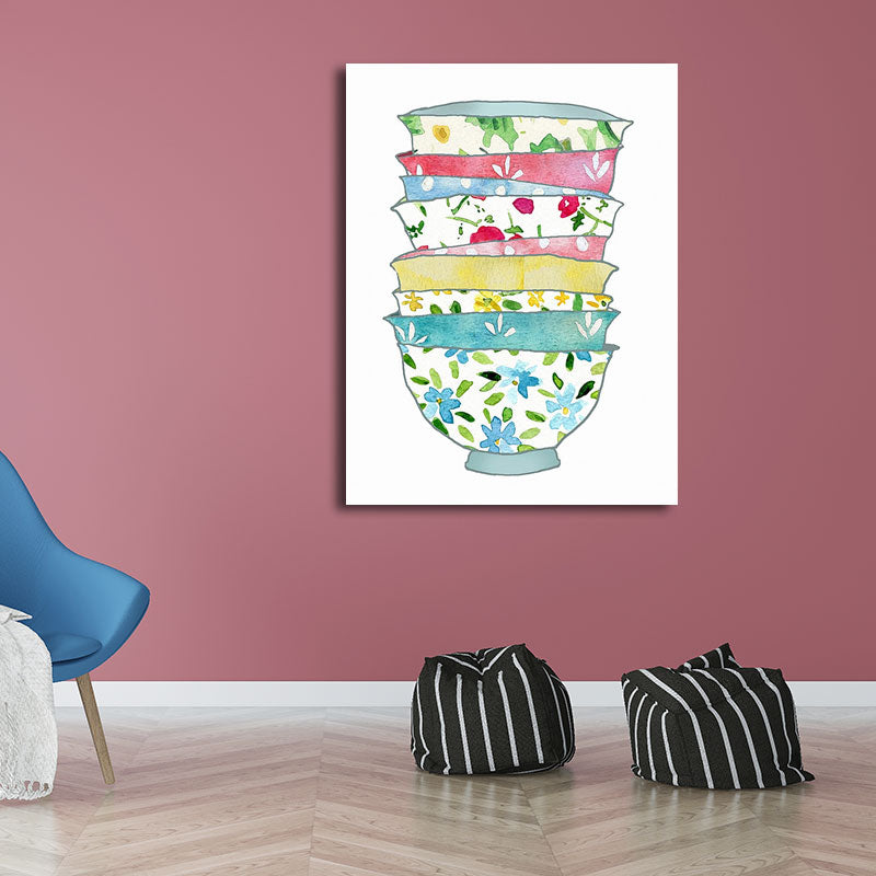 Blue Utensils Canvas Art Kitchenware Nordic Textured Wall Decoration for Dining Room Blue Design 1 Clearhalo 'Arts' 'Canvas Art' 1652773