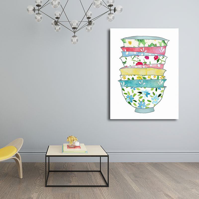 Blue Utensils Canvas Art Kitchenware Nordic Textured Wall Decoration for Dining Room Clearhalo 'Arts' 'Canvas Art' 1652775