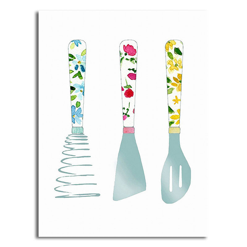 Blue Utensils Canvas Art Kitchenware Nordic Textured Wall Decoration for Dining Room Clearhalo 'Arts' 'Canvas Art' 1652784