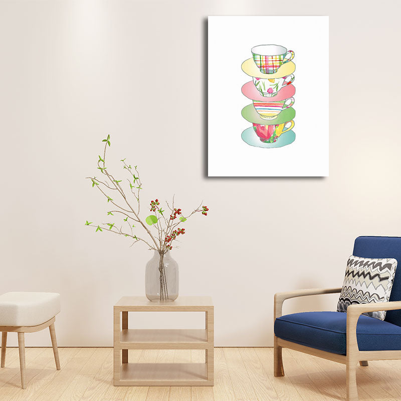 Blue Utensils Canvas Art Kitchenware Nordic Textured Wall Decoration for Dining Room Blue Design 4 Clearhalo 'Arts' 'Canvas Art' 1652785