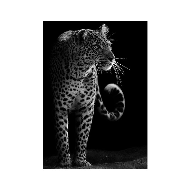 Leopard Wall Decor Contemporary Canvas Wall Art in Dark Color for Living Room Clearhalo 'Art Gallery' 'Canvas Art' 'Contemporary Art Gallery' 'Modern' Arts' 1652799