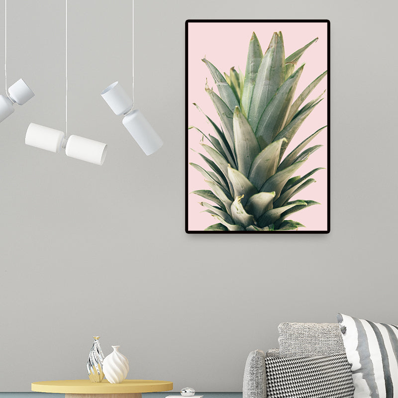 Modern Botanic Aloe Vera Canvas Print Pastel Color Textured Wall Art for Room Pink Clearhalo 'Art Gallery' 'Canvas Art' 'Contemporary Art Gallery' 'Modern' Arts' 1652814