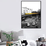 Grey City Traffic Canvas Print Decorative Wall Art Decor for Living Room, Multiple Sizes Clearhalo 'Art Gallery' 'Canvas Art' 'Contemporary Art Gallery' 'Modern' Arts' 1652852