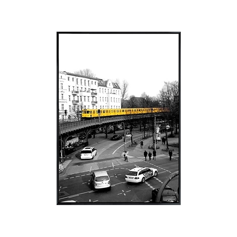 Grey City Traffic Canvas Print Decorative Wall Art Decor for Living Room, Multiple Sizes Clearhalo 'Art Gallery' 'Canvas Art' 'Contemporary Art Gallery' 'Modern' Arts' 1652853