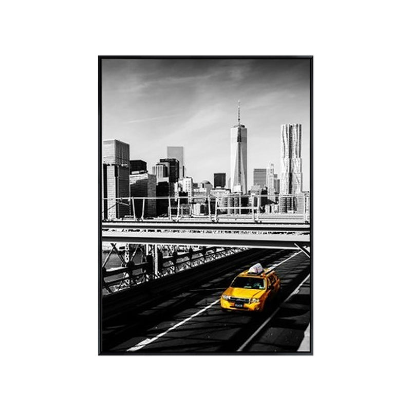Grey City Traffic Canvas Print Decorative Wall Art Decor for Living Room, Multiple Sizes Clearhalo 'Art Gallery' 'Canvas Art' 'Contemporary Art Gallery' 'Modern' Arts' 1652860