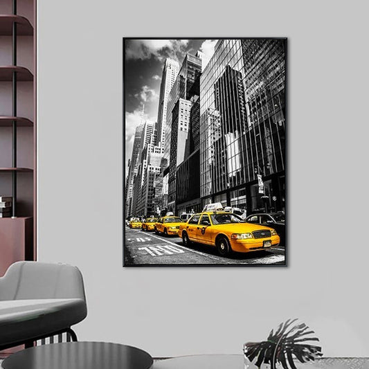 Grey City Traffic Canvas Print Decorative Wall Art Decor for Living Room, Multiple Sizes Clearhalo 'Art Gallery' 'Canvas Art' 'Contemporary Art Gallery' 'Modern' Arts' 1652862
