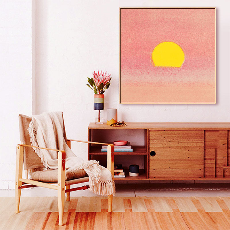 Light Color Sunrise Canvas Textured Kids Style Children's Bedroom Wall Art Print Orange Clearhalo 'Art Gallery' 'Canvas Art' 'Kids' Arts' 1652908