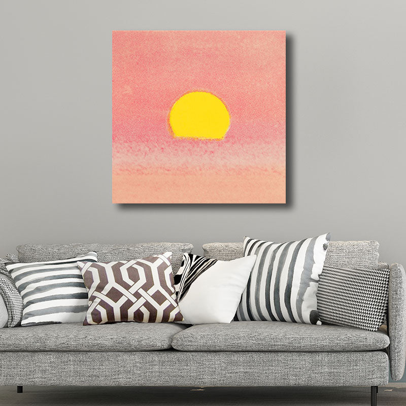 Light Color Sunrise Canvas Textured Kids Style Children's Bedroom Wall Art Print Clearhalo 'Art Gallery' 'Canvas Art' 'Kids' Arts' 1652909