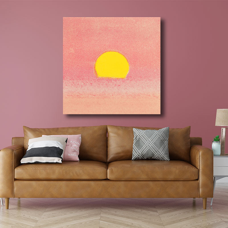 Light Color Sunrise Canvas Textured Kids Style Children's Bedroom Wall Art Print Clearhalo 'Art Gallery' 'Canvas Art' 'Kids' Arts' 1652910