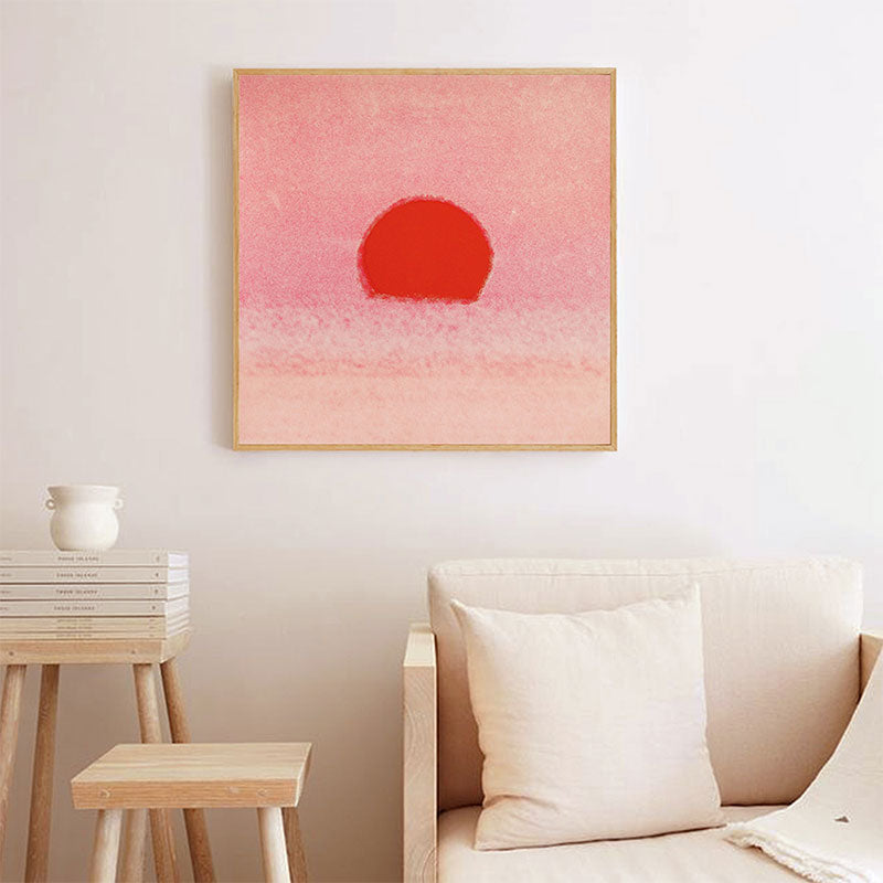 Light Color Sunrise Canvas Textured Kids Style Children's Bedroom Wall Art Print Red Clearhalo 'Art Gallery' 'Canvas Art' 'Kids' Arts' 1652915