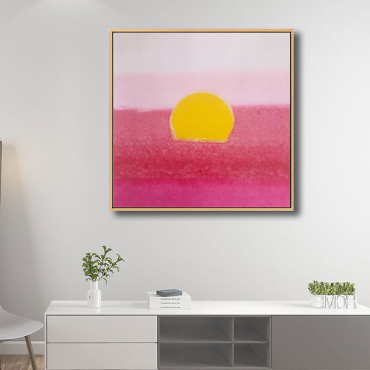 Light Color Sunrise Canvas Textured Kids Style Children's Bedroom Wall Art Print Pink Clearhalo 'Art Gallery' 'Canvas Art' 'Kids' Arts' 1652919