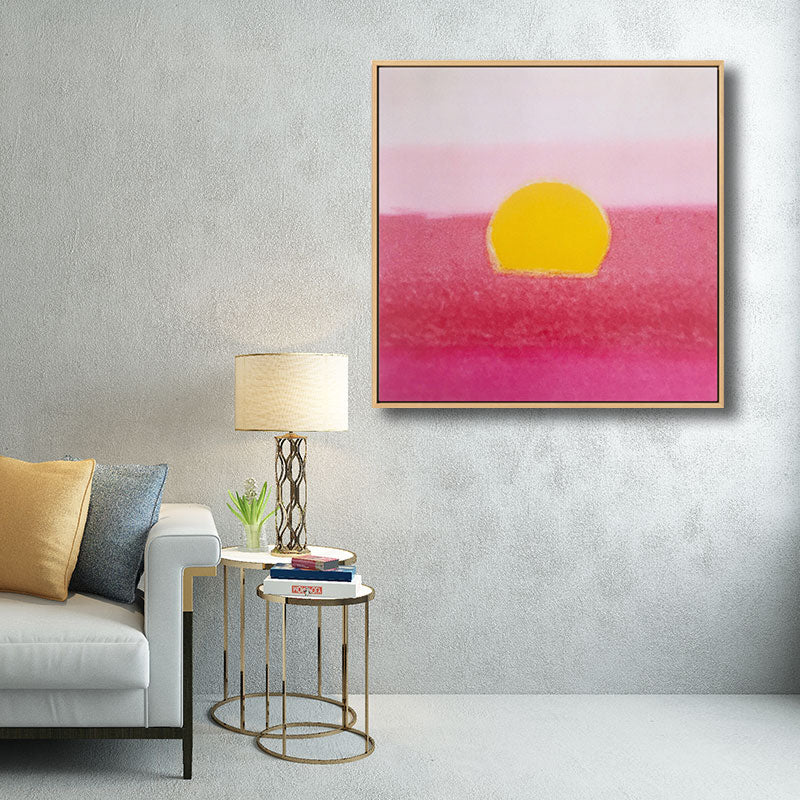 Light Color Sunrise Canvas Textured Kids Style Children's Bedroom Wall Art Print Clearhalo 'Art Gallery' 'Canvas Art' 'Kids' Arts' 1652921