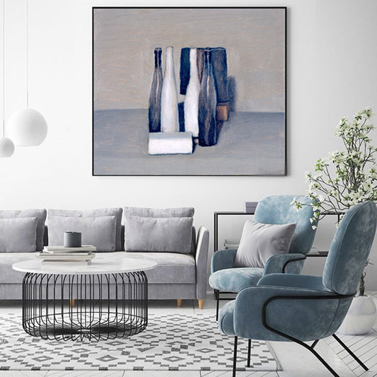 Traditional Wine Bottles Painting White Textured Wall Art Decor for Girls Bedroom White Clearhalo 'Art Gallery' 'Canvas Art' 'Traditional' Arts' 1652974