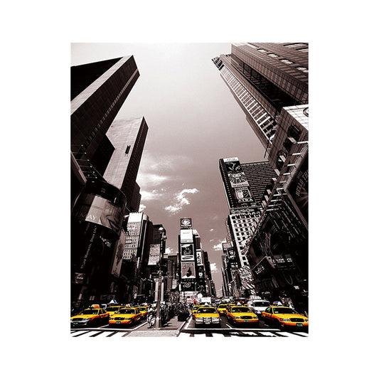 City Street View Skyscrapers Art Print Modernism Canvas Wall Decoration in Black Clearhalo 'Art Gallery' 'Canvas Art' 'Contemporary Art Gallery' 'Modern' Arts' 1652991