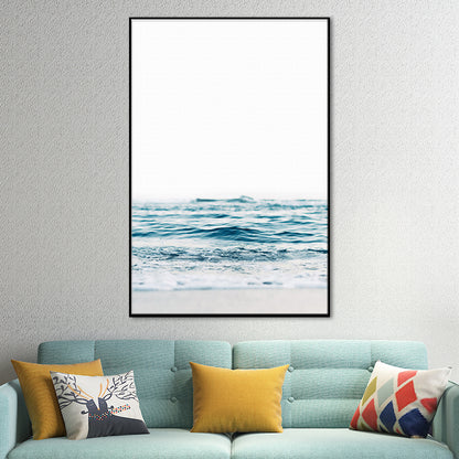 Ocean Waves Print Wall Art Modern Enchanting Seascape Canvas in Light Color for Room Blue Clearhalo 'Art Gallery' 'Canvas Art' 'Contemporary Art Gallery' 'Modern' Arts' 1653037