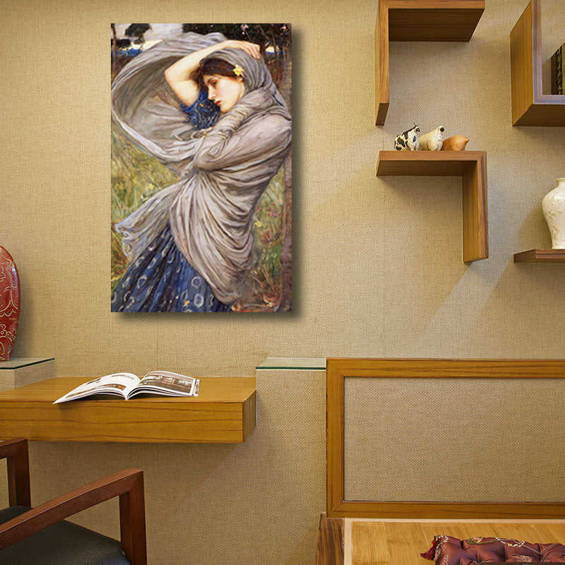 Vintage Style Maiden Print Canvas Light Color Character Oil Painting Wall Art Decor Brown Clearhalo 'Arts' 'Canvas Art' 1653076