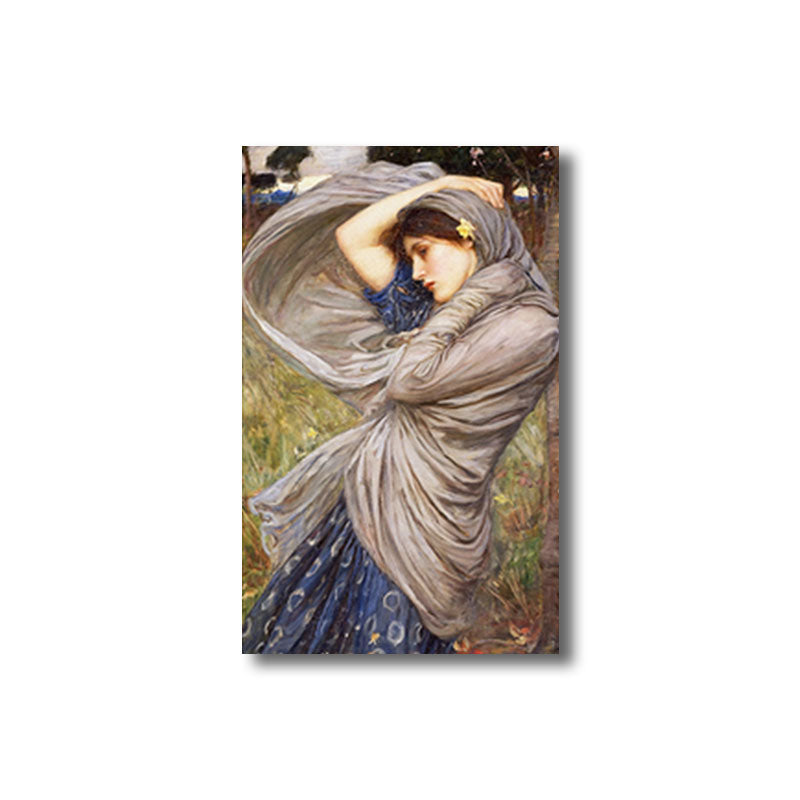 Vintage Style Maiden Print Canvas Light Color Character Oil Painting Wall Art Decor Clearhalo 'Arts' 'Canvas Art' 1653079