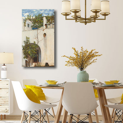 Vintage Style Maiden Print Canvas Light Color Character Oil Painting Wall Art Decor White Clearhalo 'Arts' 'Canvas Art' 1653083