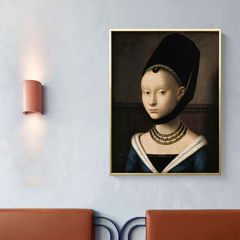 Ancient Hat Maiden Painting Black Kitchen Backsplash Wall Art Print, Multiple Sizes Clearhalo 'Arts' 'Canvas Art' 1653096