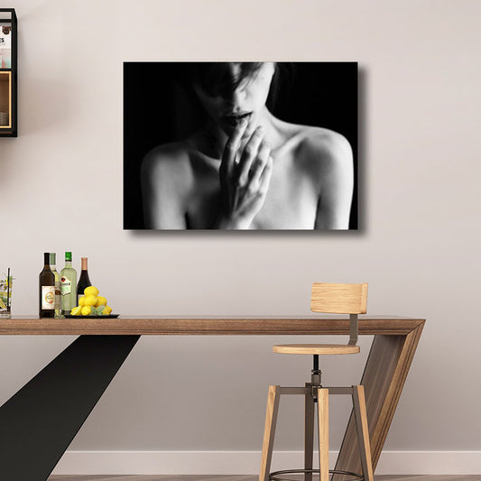 Modernist Naked Lady Paintings for Sleeping Room Canvas Wall Art in Grey, Multiple Sizes Clearhalo 'Art Gallery' 'Canvas Art' 'Contemporary Art Gallery' 'Modern' Arts' 1653103