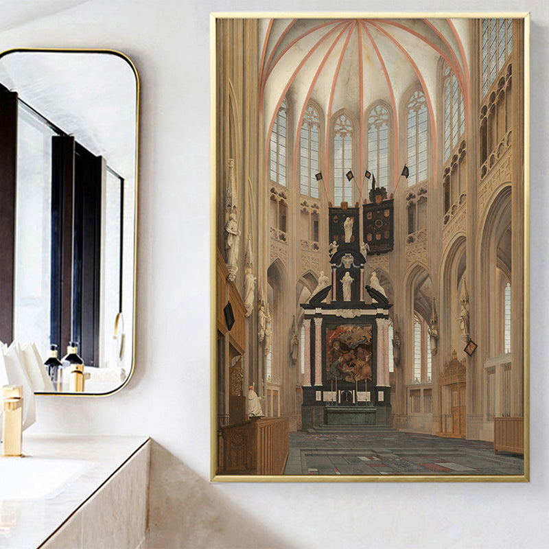大聖堂の内部ビューアートプリントグローバルインスピレーションテクスチャリビングルームの壁の装飾