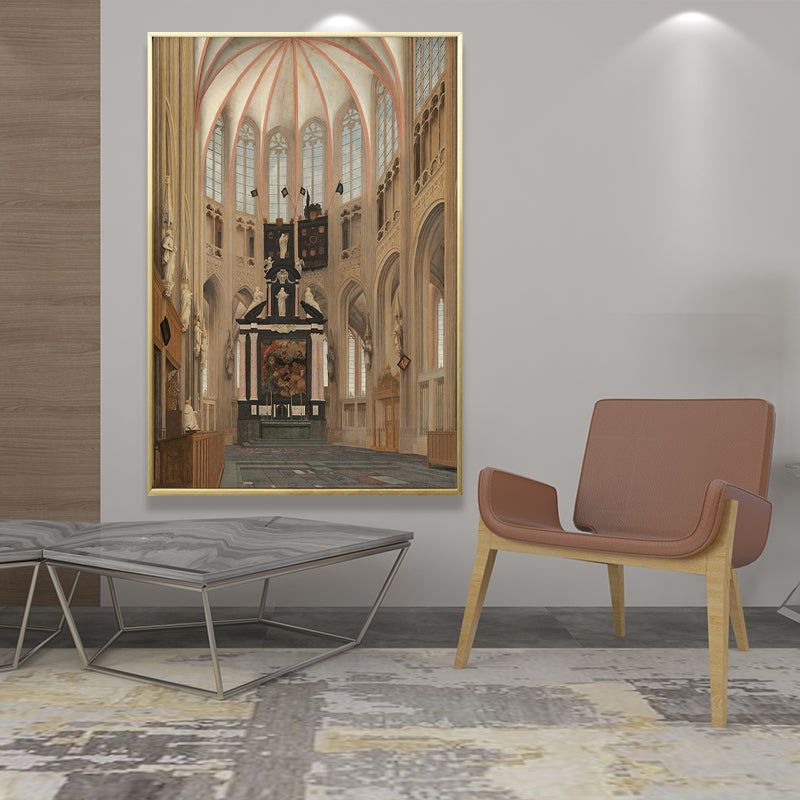 Catedral Inside View Print Imprimir Global Inspirado Decoración de la pared de la sala de estar texturizada