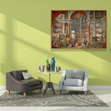 Giovanni Modern Rome Canvas Wall Art Vintage Textured Painting in Yellow and Red Clearhalo 'Arts' 'Canvas Art' 1653126
