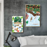 Childrens Art Amusement Park Painting Canvas Textured Colorful Wall Decor for Home Blue Clearhalo 'Art Gallery' 'Canvas Art' 'Kids' Arts' 1653147