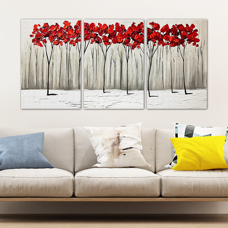 Rose Blossom Painting Wall Art Traditional Romantic Flowers Canvas Print in Red for Home Clearhalo 'Art Gallery' 'Canvas Art' 'Traditional' Arts' 1653191