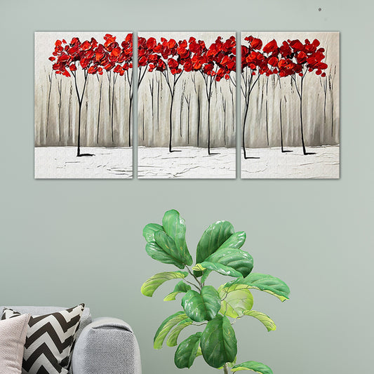 Rose Blossom Painting Wall Art Traditional Romantic Flowers Canvas Print in Red for Home Clearhalo 'Art Gallery' 'Canvas Art' 'Traditional' Arts' 1653192