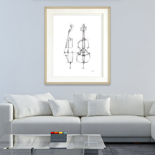 Minimalism Style Canvas White Pencil Musical Instruments Wall Art, Multiple Sizes Clearhalo 'Art Gallery' 'Canvas Art' 'Contemporary Art Gallery' 'Contemporary Art' 'Minimalism' 'Minimalist Art Gallery' 'Scandinavian' Arts' 1653227