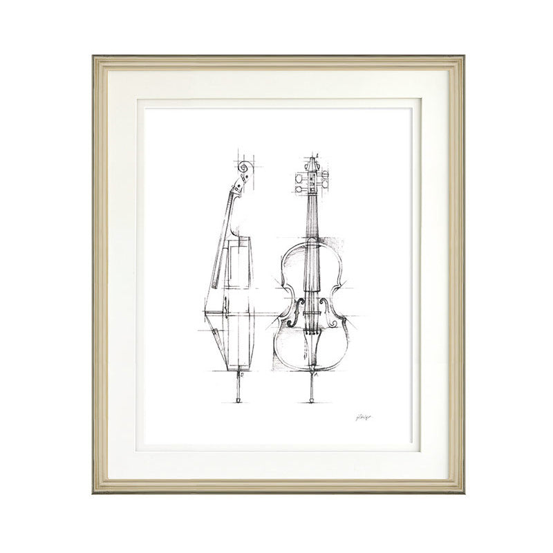 Minimalism Style Canvas White Pencil Musical Instruments Wall Art, Multiple Sizes Clearhalo 'Art Gallery' 'Canvas Art' 'Contemporary Art Gallery' 'Contemporary Art' 'Minimalism' 'Minimalist Art Gallery' 'Scandinavian' Arts' 1653228