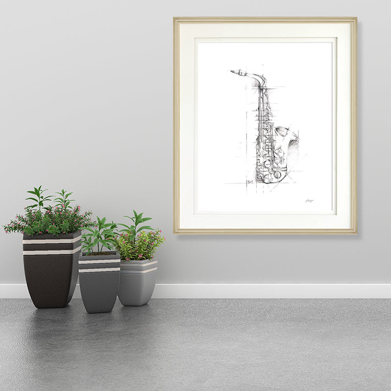 Minimalism Style Canvas White Pencil Musical Instruments Wall Art, Multiple Sizes Clearhalo 'Art Gallery' 'Canvas Art' 'Contemporary Art Gallery' 'Contemporary Art' 'Minimalism' 'Minimalist Art Gallery' 'Scandinavian' Arts' 1653233