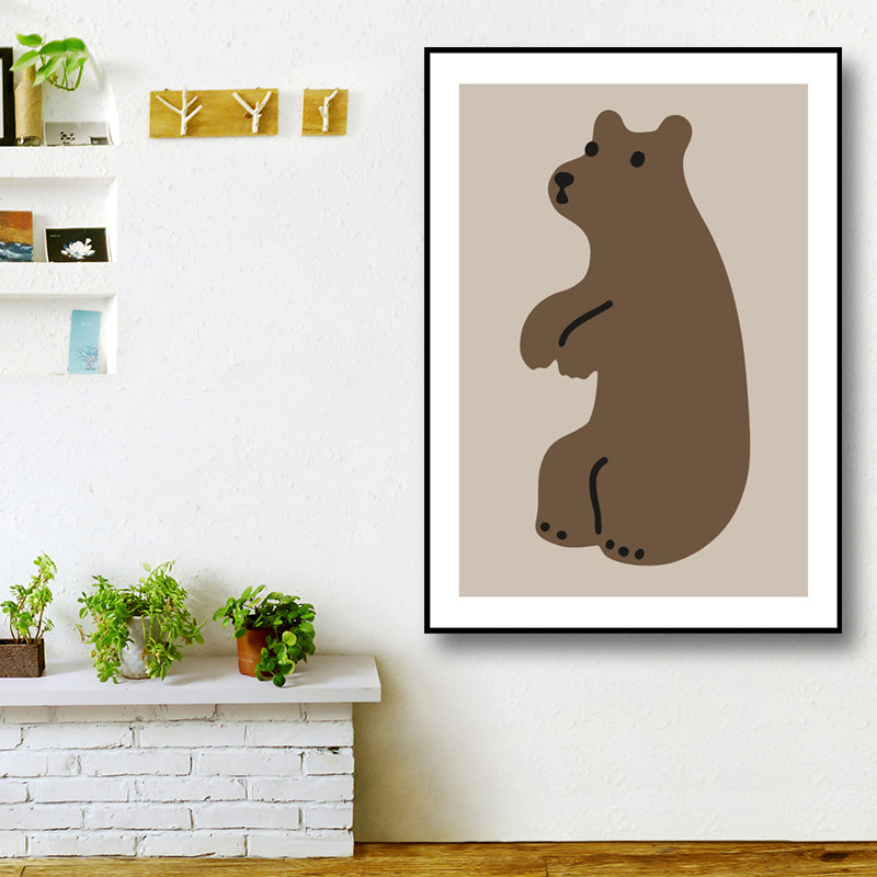 Wild Animal Wall Art Decor Cartoon Canvas Painting in Soft Color for Living Room Clearhalo 'Art Gallery' 'Canvas Art' 'Kids' Arts' 1653239