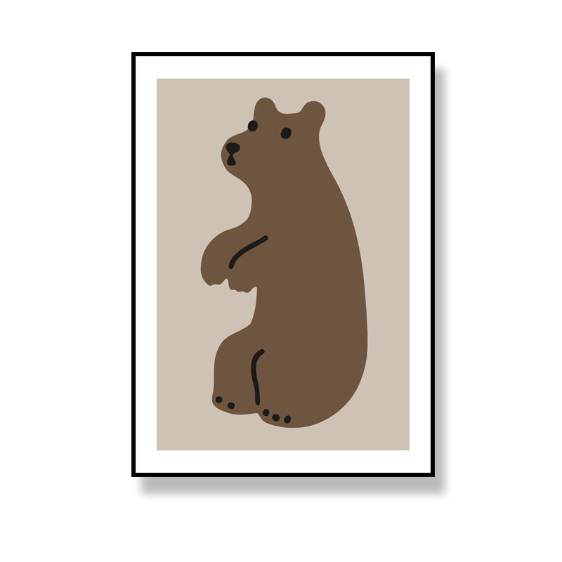 Wild Animal Wall Art Decor Cartoon Canvas Painting in Soft Color for Living Room Clearhalo 'Art Gallery' 'Canvas Art' 'Kids' Arts' 1653243